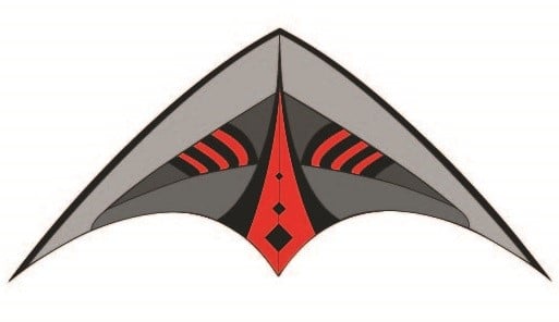 Airow Stunt Air Glider 120 röd drake till barn från 6 år m. 2 linor, 120 cm
