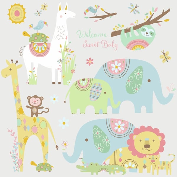 Baby djur wallstickers