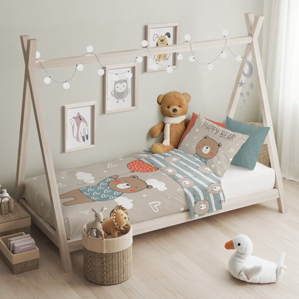 Baby Happy Bear Junior Påslakanset 100x135 cm