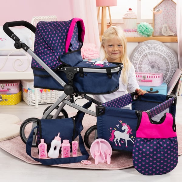 Bayer Design Kombi Milano Nukkevaunut Mega Set, sininen