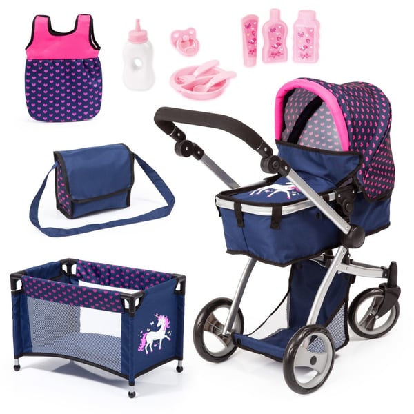 Bayer Design Kombi Milano Nukkevaunut Mega Set, sininen