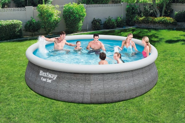 Bestway Fast Set Pool Rattan set 457 x 107 cm m. pump och stege
