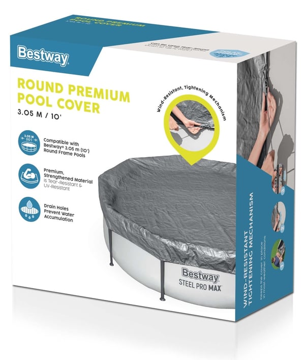 Bestway Poolskydd 305cm Premium rund poolöverdrag