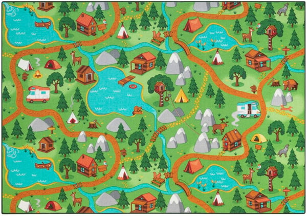 Bil barnmatta Wild Life 140 x 200 cm