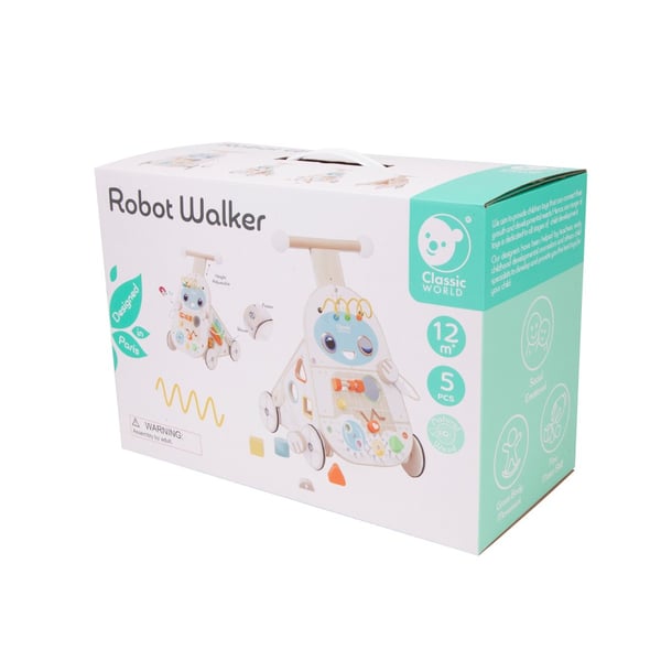 Classic Robot Gå-vagn Träleksak (från 12 mån)