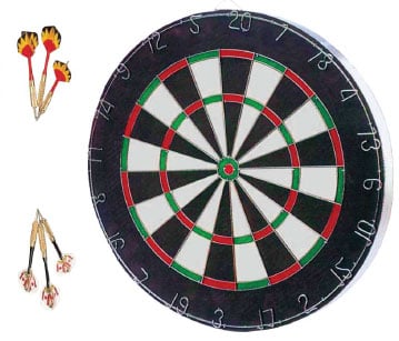 Dartspel ''PUB'' 46cm m/6 pilar