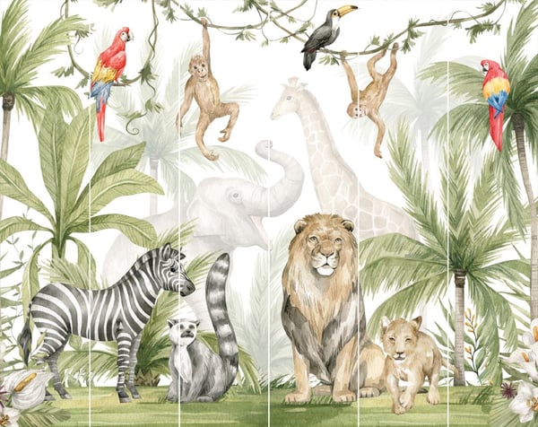 Viidakon Safari tapetti 243 x 305 cm