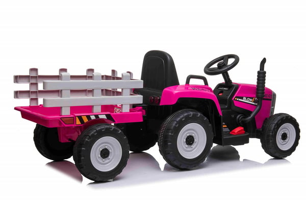 Sähkötraktori perävaunulla Pink 12V Litium