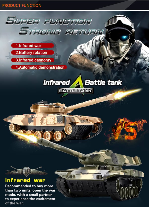 Radiostyrda Battle Tanks med IR Combat System Grön/Sand 27,5 cm (2 st)