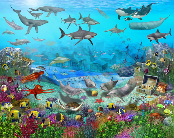 Meriseikkailu tapetti 243 x 305 cm (2024)