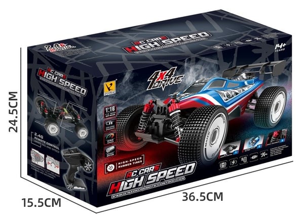 Guokai Off-Road Buggy 1:16 4WD RC-auto 2.4Ghz 35km/h vihreä