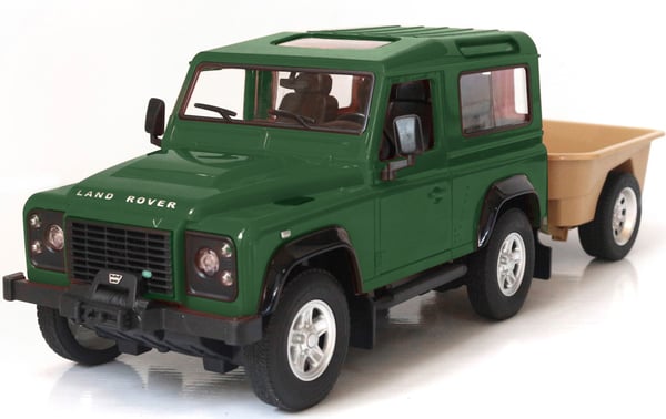 Land Rover Defender kauko-ohjattava auto ja perävaunu 1:14