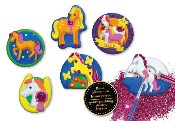 LENA Gips häst glittermagneter (från 8 år)
