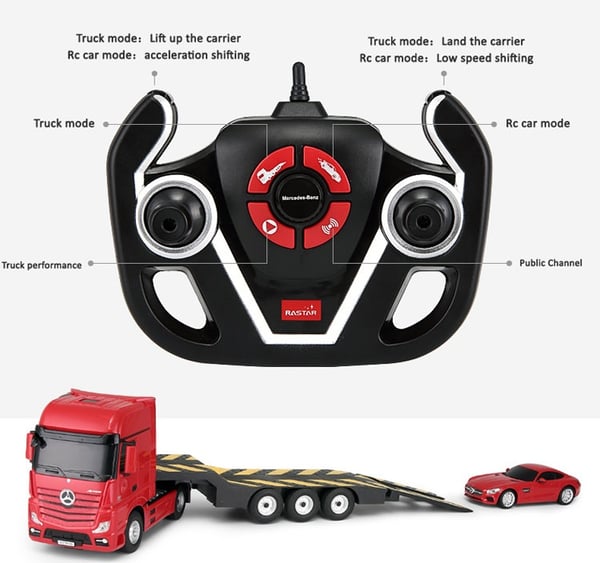 Mercedes-Benz Actros RC-kuorma-auto + Mercedes AMG GT auto 2.4G