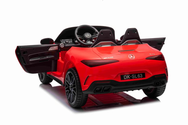 Mercedes-Benz AMG SL63 Elbil för barn med 4 x Motor, 2,4G RC, gummihjul Röd