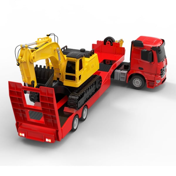 Mercedes-Benz Arocs kauko-ohjattava kuorma-auto ja kaivinkone 1:26