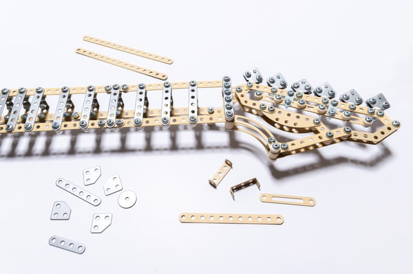 Metalcraft DIY 3D gitarr gul metall byggsats