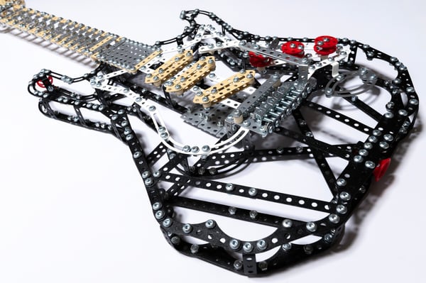 Metalcraft DIY 3D gitarr svart metall byggsats