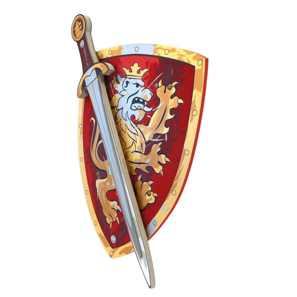 Noble Knight Skumsvärd + sköld, röd