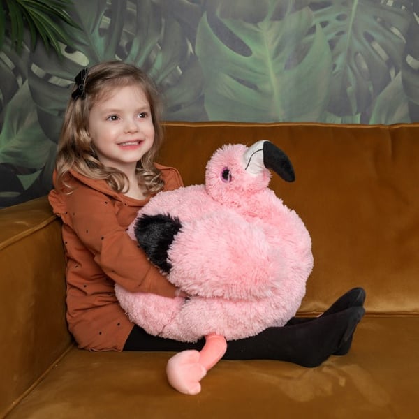 Noxxiez jättipehmo, kädenlämmitin ja tyyny - Flamingo