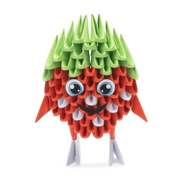 Origami 3D -  Jordgubbe