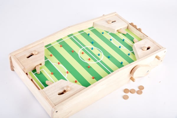 Pintoy 2-in-1-peli: Jalkapalloflipperi ja flipperipeli lapsille – puinen