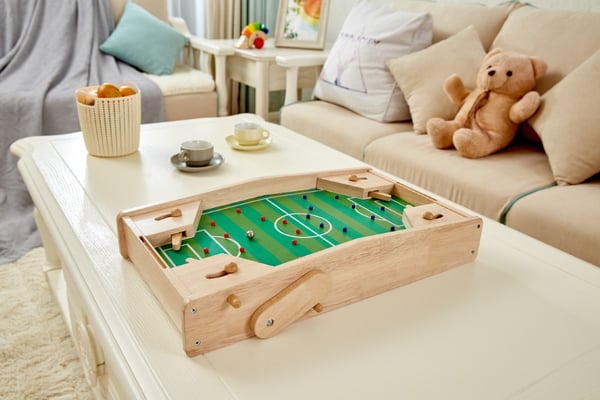 Pintoy 2-in-1-peli: Jalkapalloflipperi ja flipperipeli lapsille – puinen