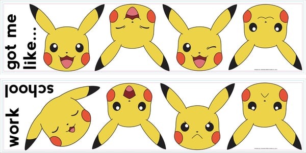 Pokemon PIKACHU Faces Wallstickers