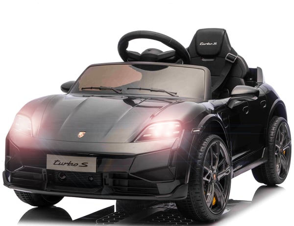 Porsche Taycan Turbo S sähköauto lapsille 10.8V, musta