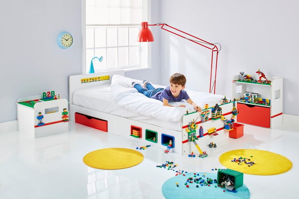 Room 2 Bygg klossar Säng med förvaring