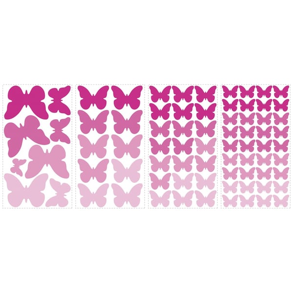 Rosa fjärilar wallstickers