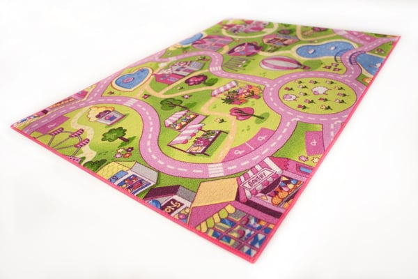 Sweet Town Bil barnmatta  95 x 133 cm