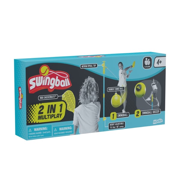 Swingball 2-in-1 monipelipallo tolpatennis ja refleksijalkapallo