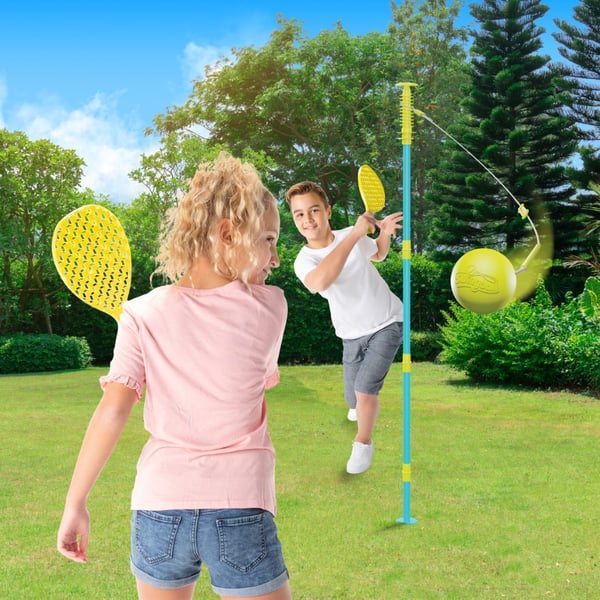 Swingball 2-in-1 monipelipallo tolpatennis ja refleksijalkapallo