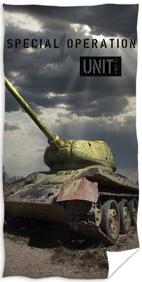 Tank Army Kylpypyyhe - 100 prosenttia puuvillaa