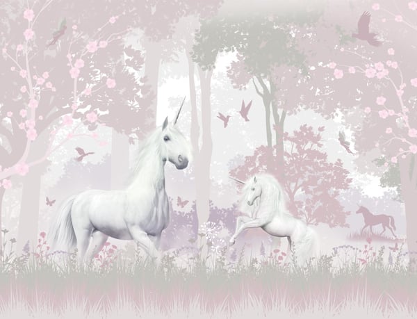 Yksisarvismetsä / Unicorn Forest tapetti 243 x 305 cm