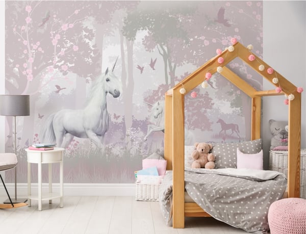 Yksisarvismetsä / Unicorn Forest tapetti 243 x 305 cm