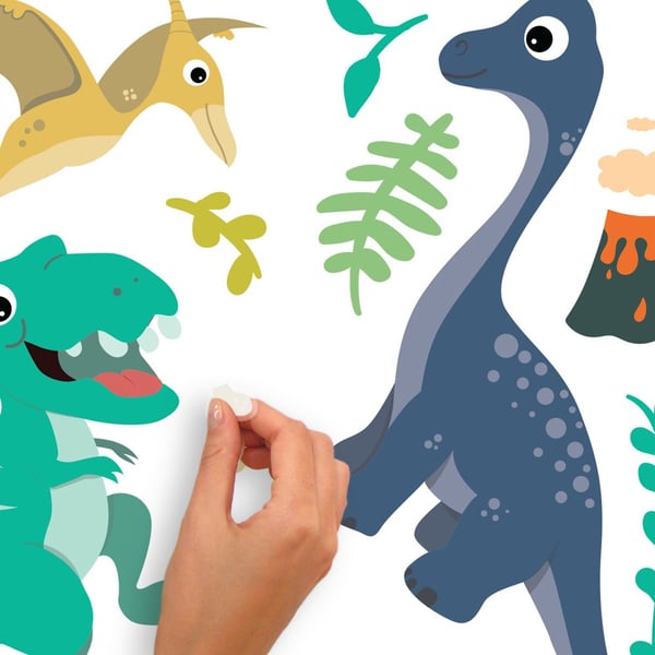 Vänliga dinosaurie-wallstickers