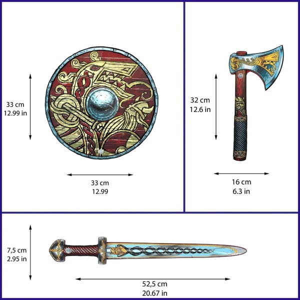 Viking Skumsvärd + Sköld + Yxa