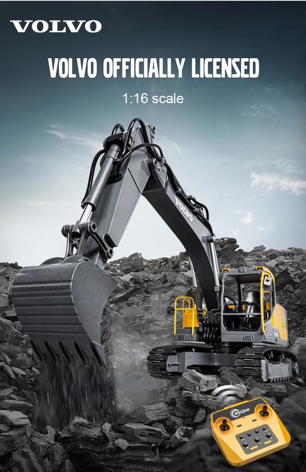 Volvo EC160E Täysimittainen metalli RC-kaivinkone 1:16 2.4G/APP