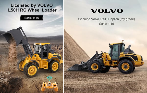 Volvo  L50H Fjärrstyrd hjullastare 1:16  2.4G