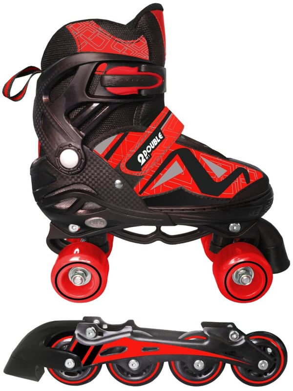 Double 2-in-1 Inline / Side By Side, punainen 31-34