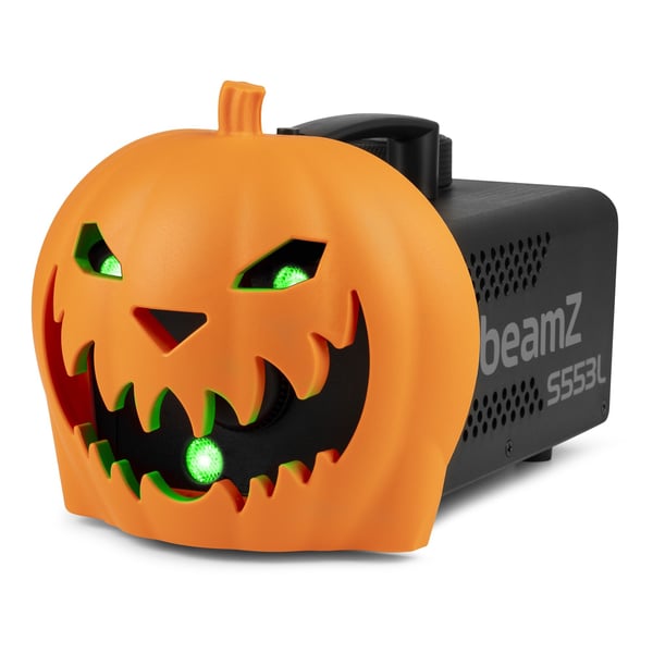 BeamZ Halloween dekoration med rökmaskin festset - Med klickbar pumpa - UV LED bar, stroboskop och ljuseffekter