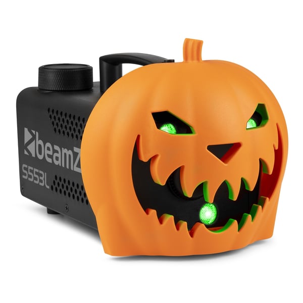 BeamZ Halloween dekoration med rökmaskin festset - Med klickbar pumpa - UV LED bar, stroboskop och ljuseffekter