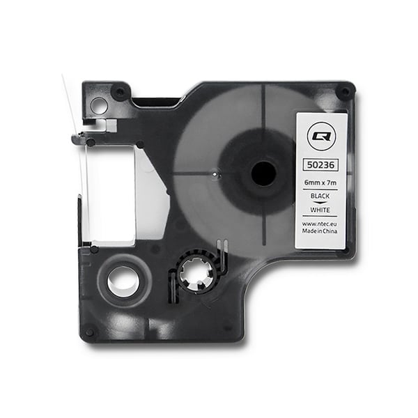 Qoltec tejp för DYMO D1 43613 6 mm x 7 m vit och svart tryck