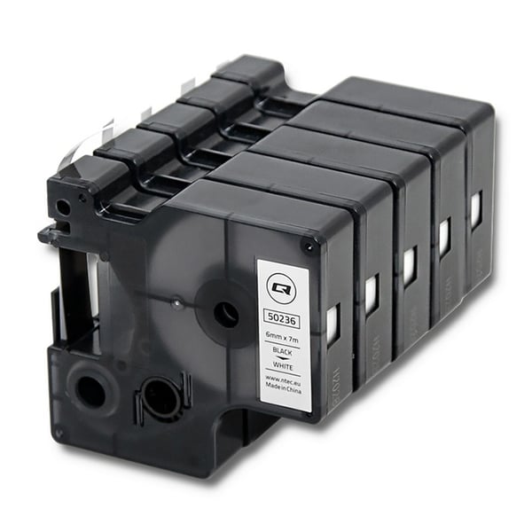 Qoltec tejp för DYMO D1 43613 6 mm x 7 m vit och svart tryck