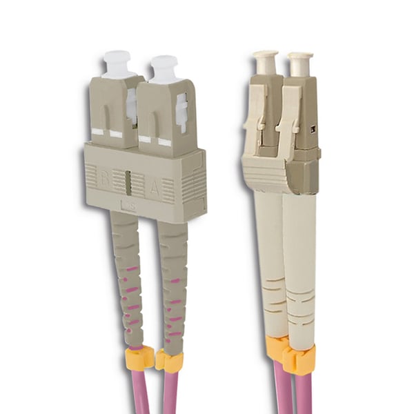 Qoltec fiberoptisk patchkabel LC/UPC - SC/UPC multiläge 50/125 OM4 duplex 1 m