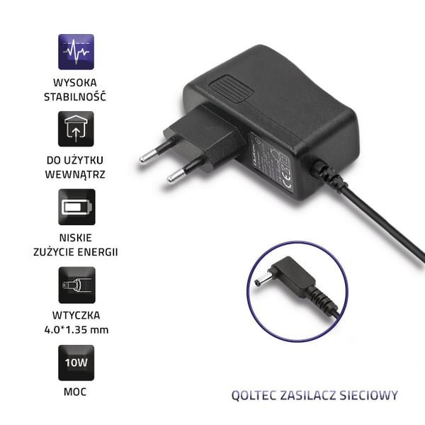 Qoltec netadapter 10W 5V 2A 4.0x1.35mm