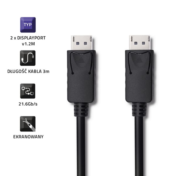 Qoltec DisplayPort v1.2 uros | DisplayPort v1.2 uros | 5K | 3m