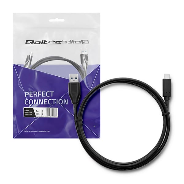 Qoltec USB 3.1 Type-C-stik kabel og USB 3.0 A-stik kabel 1 m